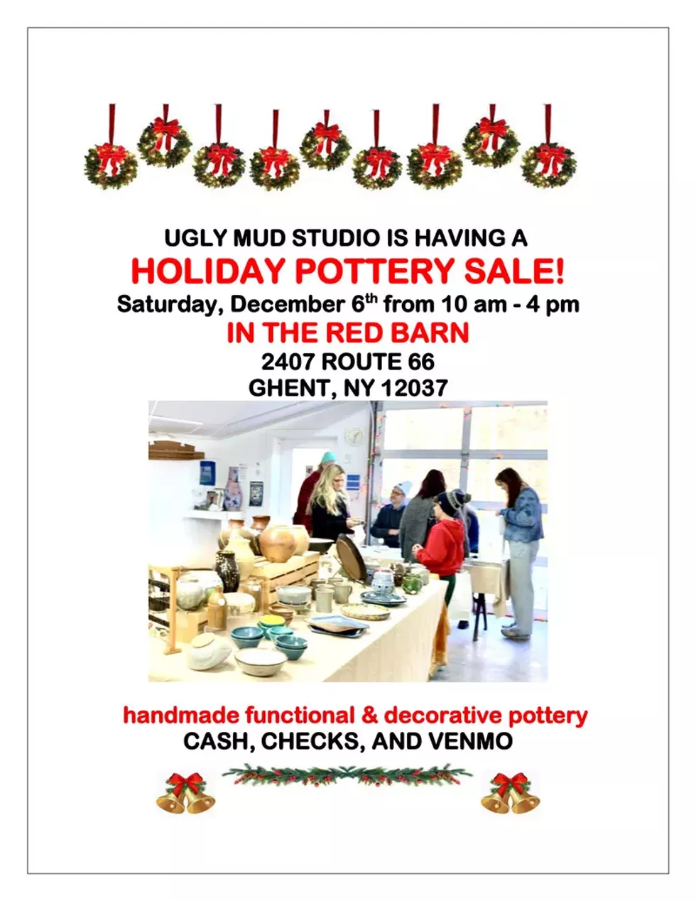 Holiday Pottery Sale at Ugly Mud Studio