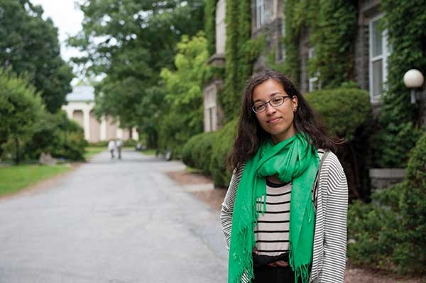 Homeschooler Marley Alford on the Bard College campus.