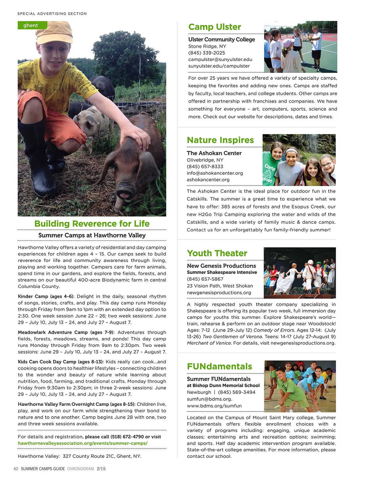 Hudson Valley Summer Camp Guide 2015 Summer Camps Hudson Valley