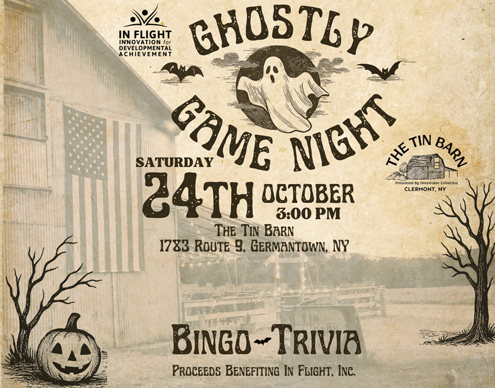 In Flight's Ghostly Game Night Flyer