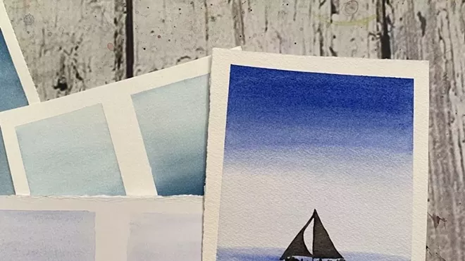 Image: Intro to Watercolor Painting Class: Boats on the Ocean with Shana