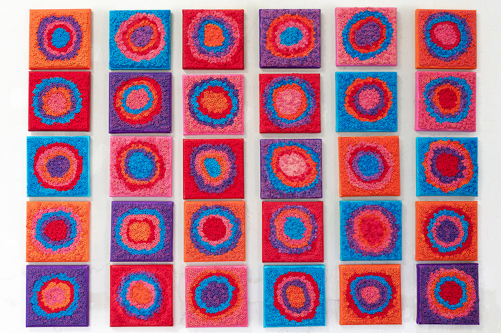 'I Do Have Choices,' installation study, 2025&ndash;2026, acrylic and modeling clay on canvas