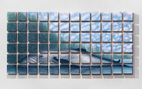 Joseph Ayers, Deposition, 2011, overall dimensions 36″ x 72″ x 2″ - (72 individual panels at 5″ x 5″ x 2″)