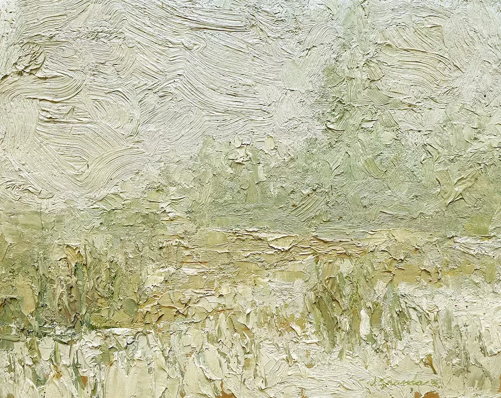 Julio Granda, "Winter Mist", Oil on canvas, 9" x 10".