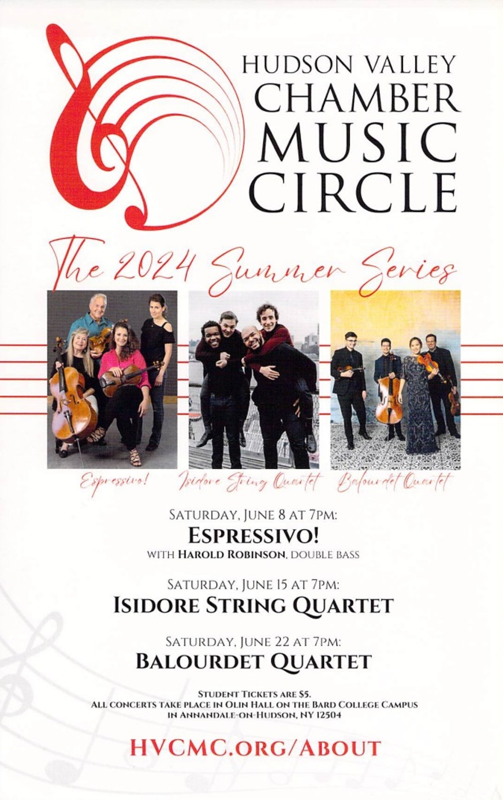 Hudson Valley Chamber Music Circle 2024 Summer Series