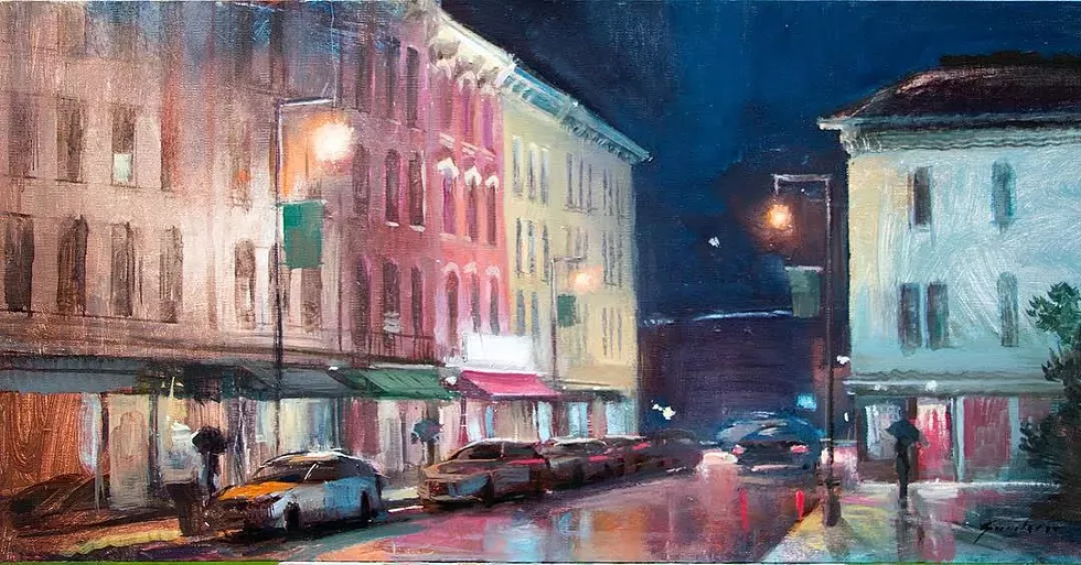 "On a Rainy Night" oil painting by Keith Gunderson