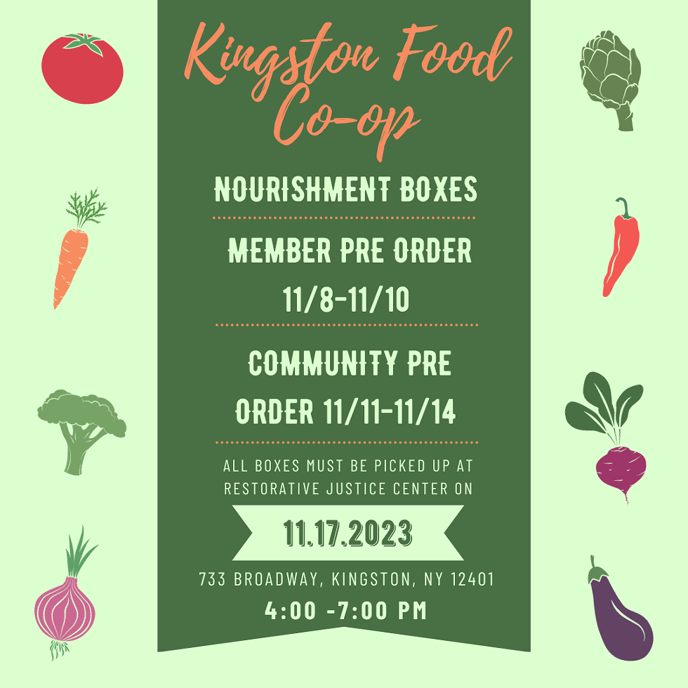 Kingston Food Co-op Nourishment Boxes event 11/17/23