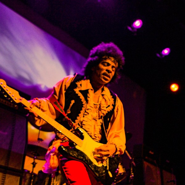 Jimy Bleu of Kiss The Sky as Jimi Hendrix
