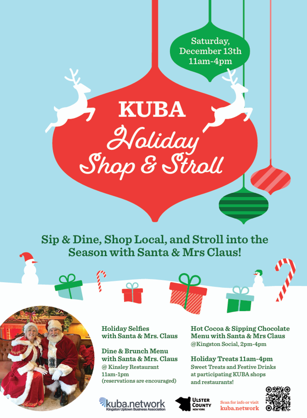 KUBA Holiday Shop & Stroll on Saturday, December 13th, from 11:00 am to 4:00 pm.