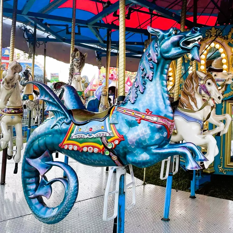 The carnival midway features rides for the whole family.