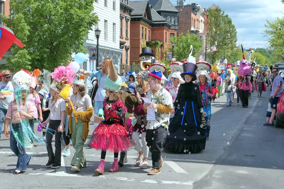 Mad Hatters strut their creations down Hudson's Warren Street