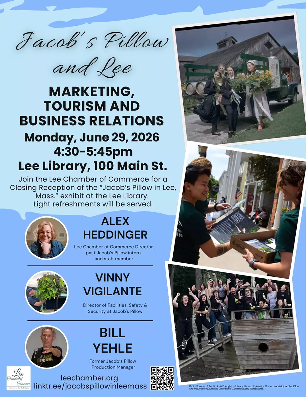 Photo Sources: John Lindquist/Houghton Library, Harvard University. Grace Landefeld/Jacob&rsquo;s Pillow Archives.. Max McGuire. Lee Chamber of Commerce, and WordxWord.