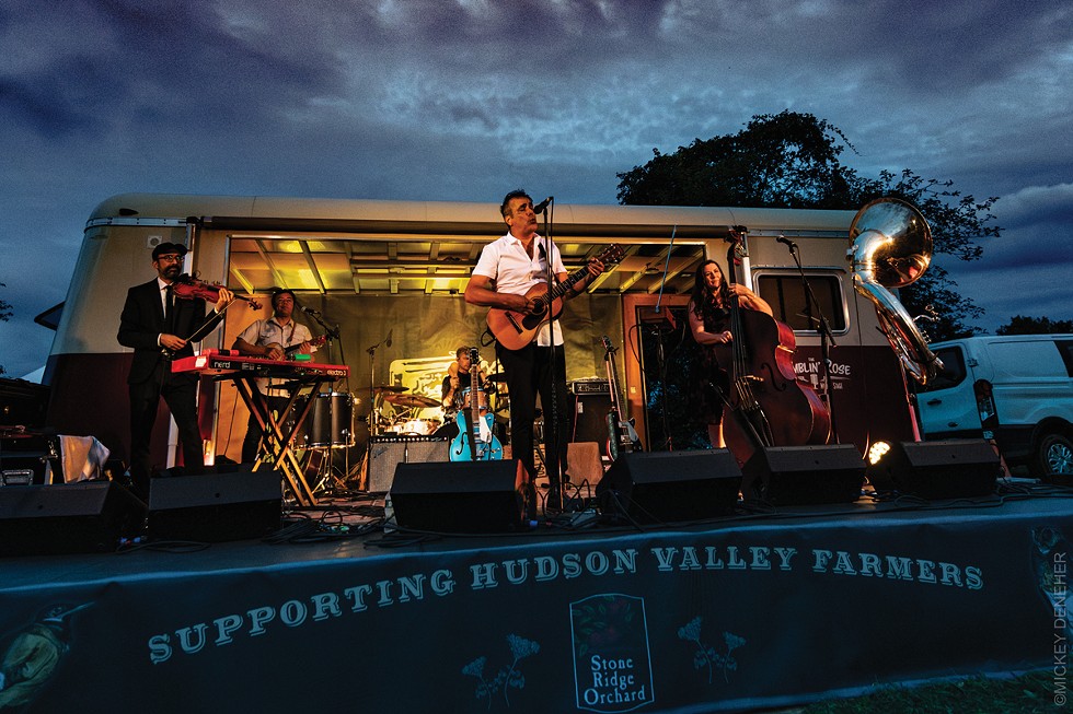 The Tree Stage is a converted 1940s trailer nicknamed Ramblin’ Rose.