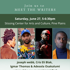 Image: Meet joseph webb, Cris Eli Blak, Igmar Thomas, and Adesola Osakalumi, writers of the new musical LOVERS' ROCK