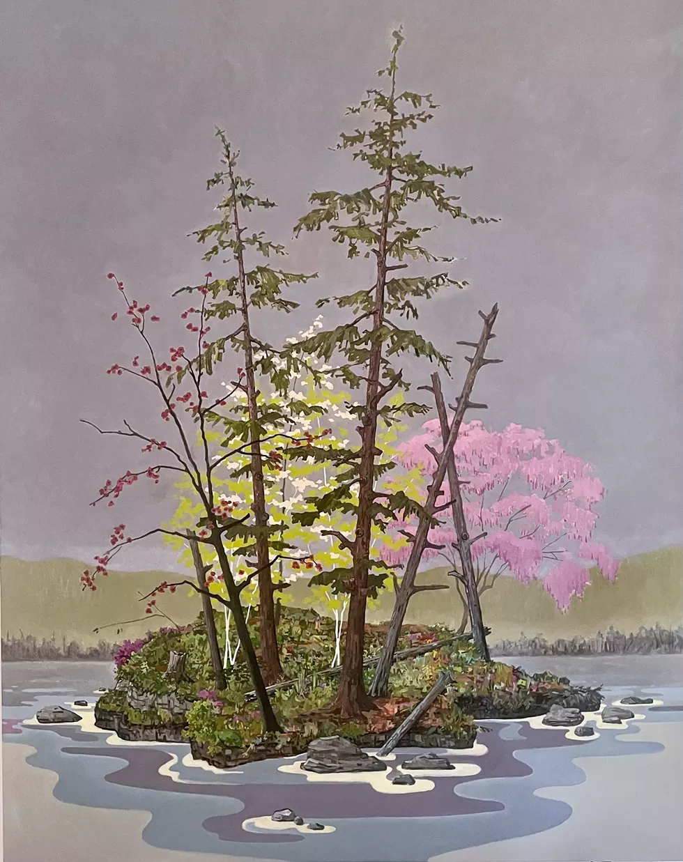 KK Kozik, Miracle Island, 2023, oil on canvas, 72 x 57 inches