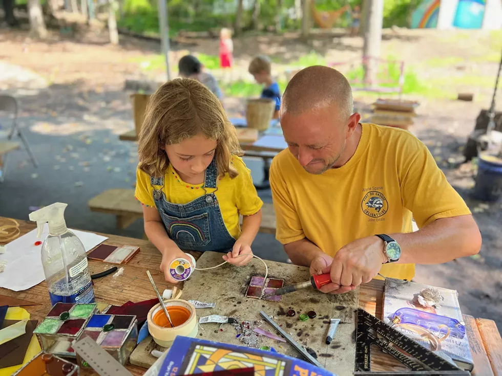 Creating a stained glass masterpiece on a summer afternoon