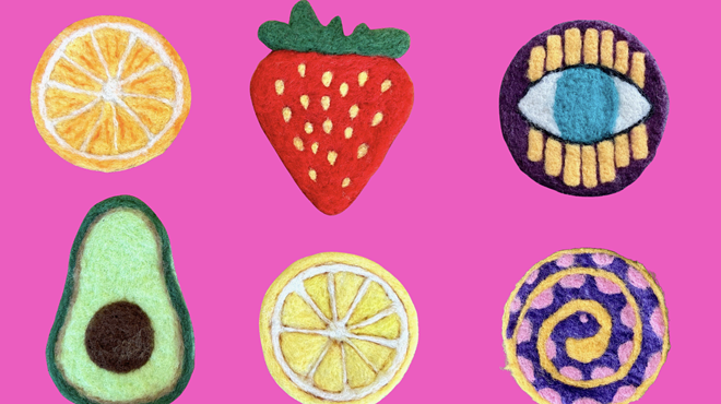 Image: Needle Felted Coasters - Makes a great Mother's Day Gift