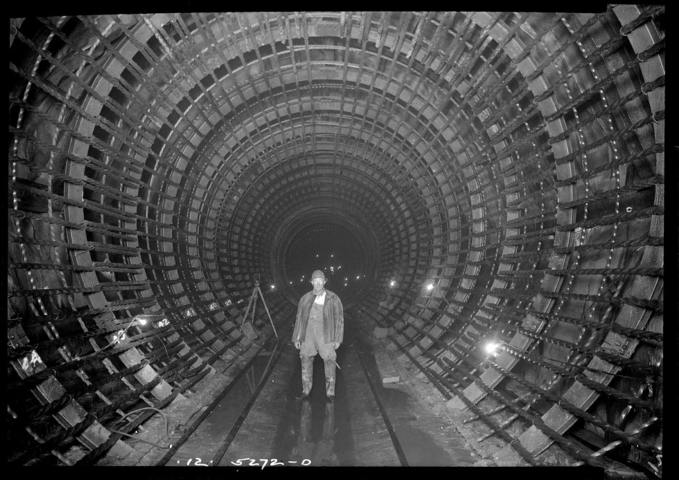 A photo from the NYC DEP archives, taken on November 5, 1942, shows steel reinforcement ready for concreting in part of the 85-mile-long Delaware Aqueduct.