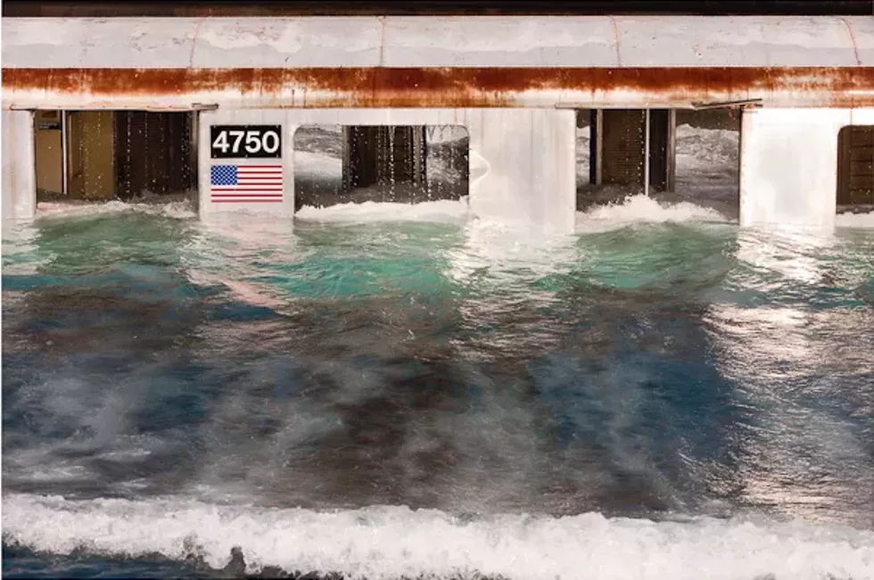 Stephen Mallon, "Pool" 40"x60" c-print photograph, artificial reefing of NYC Subway car