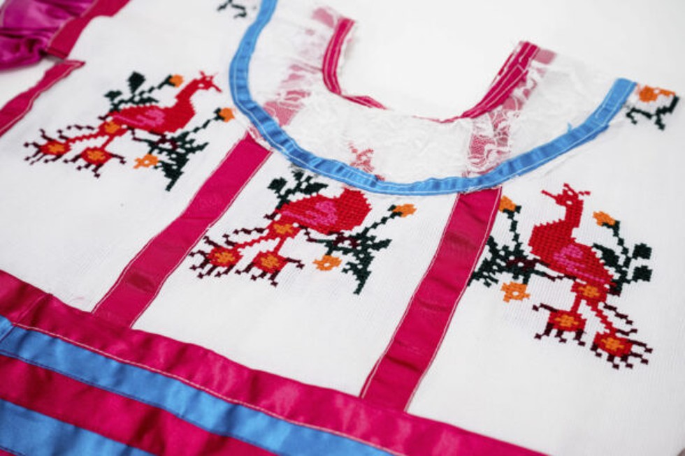 Embroidered huipil