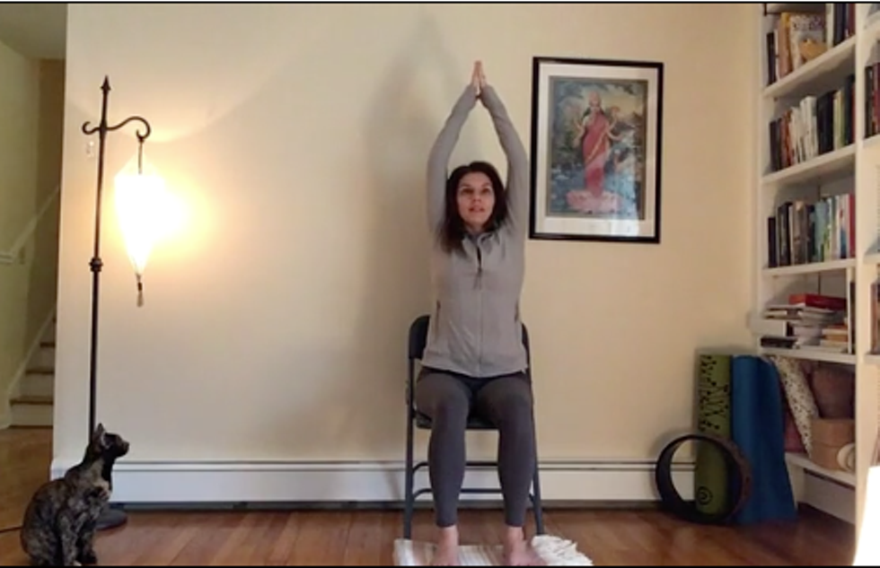 Chair Yoga videos: appropriate for new students or anyone with movement restrictions such as difficulty sitting on the floor.