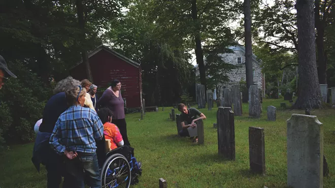 Image: "Or Give Me Death: An (Educational) Tour of the Historic Burying Ground," led by HHS's Tours & Interpretation Coordinator, Zack Veith