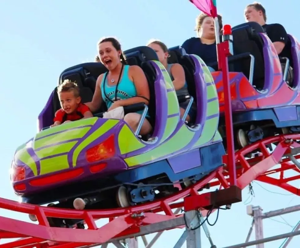 The fair's midway features rides for the whole family.