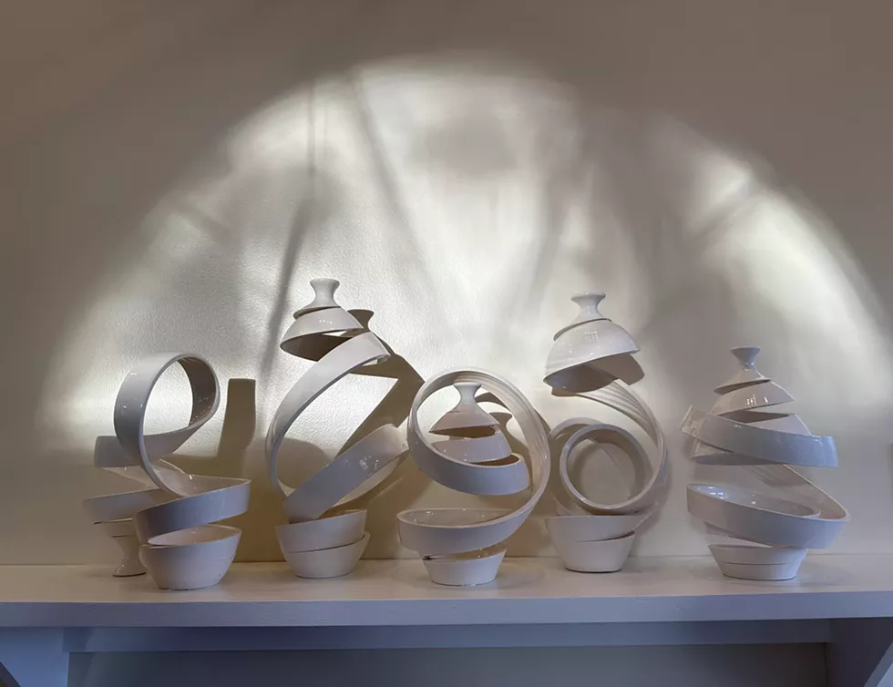 Michael Boroniec, group of white Spatial Spirals