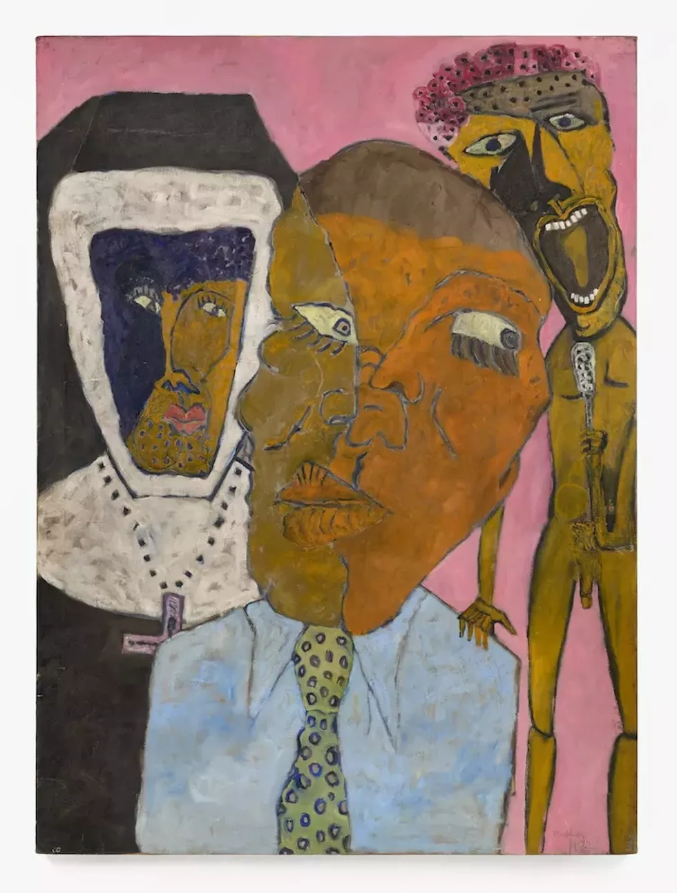 Reginald Madison, New Slant Old Story, 1992, oil on canvas, 76 x 55 inches