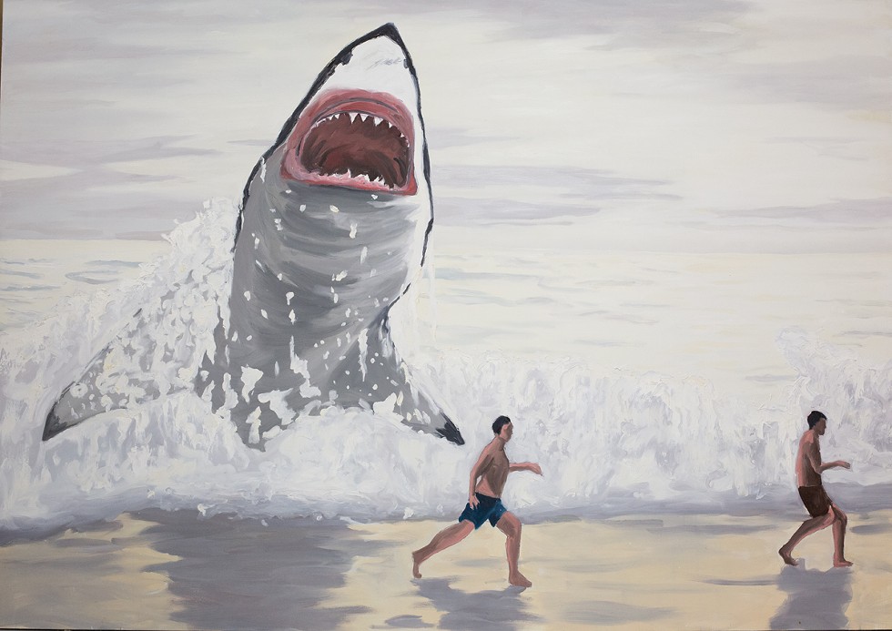 Beach, Richard Bosman, oil on canvas, 76” x 108”, 2021-22