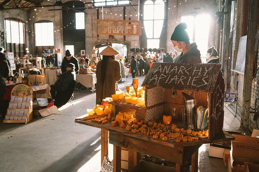 Anarchy Apiaries and other vendors at the 2021 Basilica Farm & Flea Holiday Market.