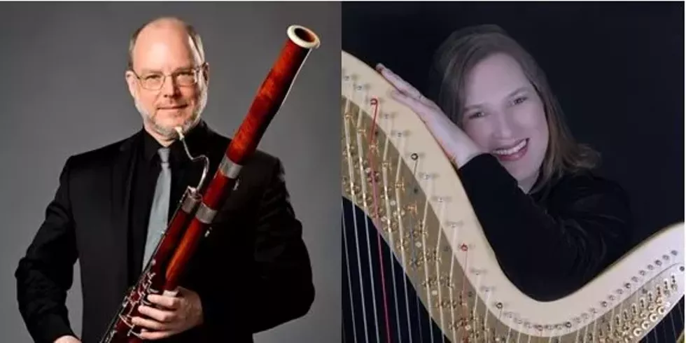 bassoonist William Safford (left), harpist Karlinda Caldicott