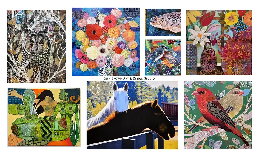 Mixed media paintings by Beth Brown