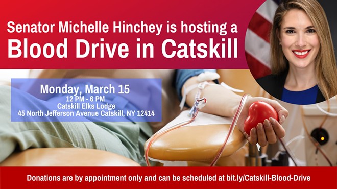 Senator Michelle Hinchey to Host Blood Drive in Catskill 3/15