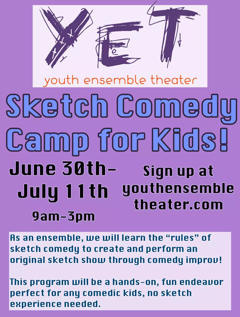 Sketch Comedy Camp for Kids!