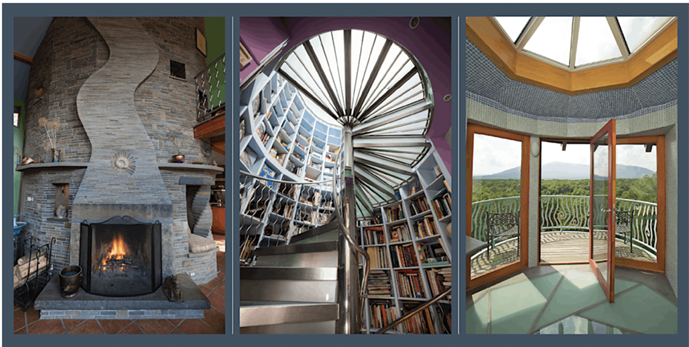 Three views from inside The Spiral House