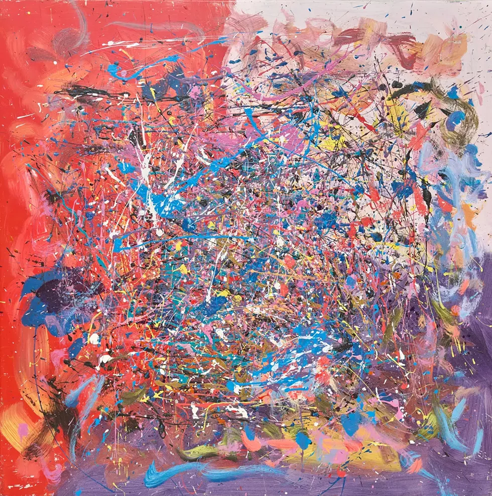Industrial Steel Shelf Abstract Painting