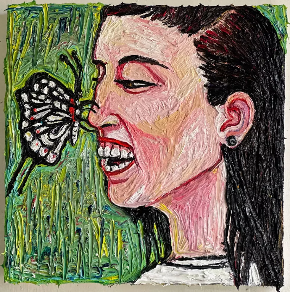 Susan Carr, The Joke, 2024, oil on canvas, 12 x 12 inches