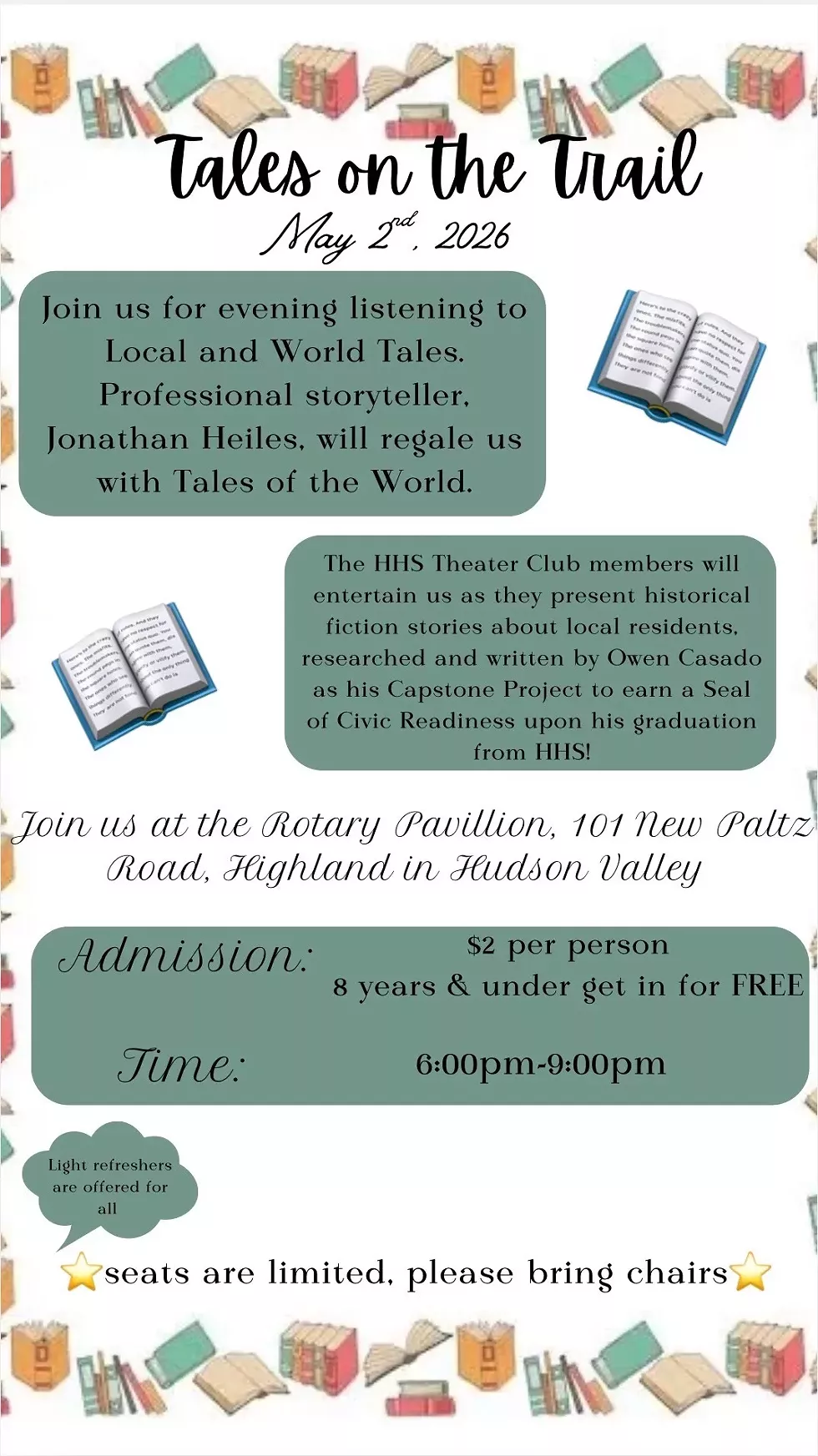Tales on the Trail storytelling historical fictional