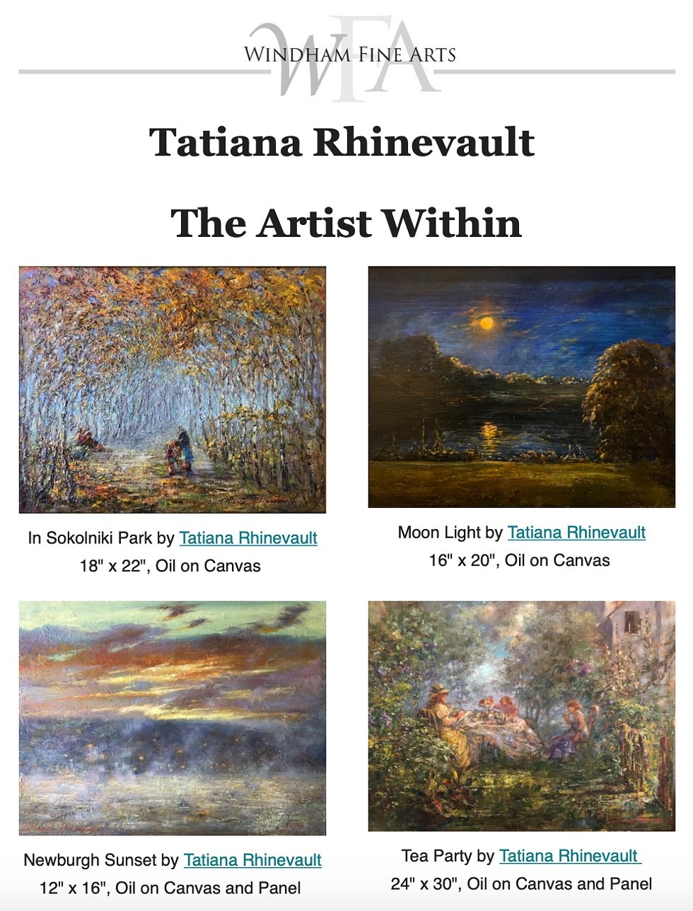 Tatiana Rhinevault: The Artist Within