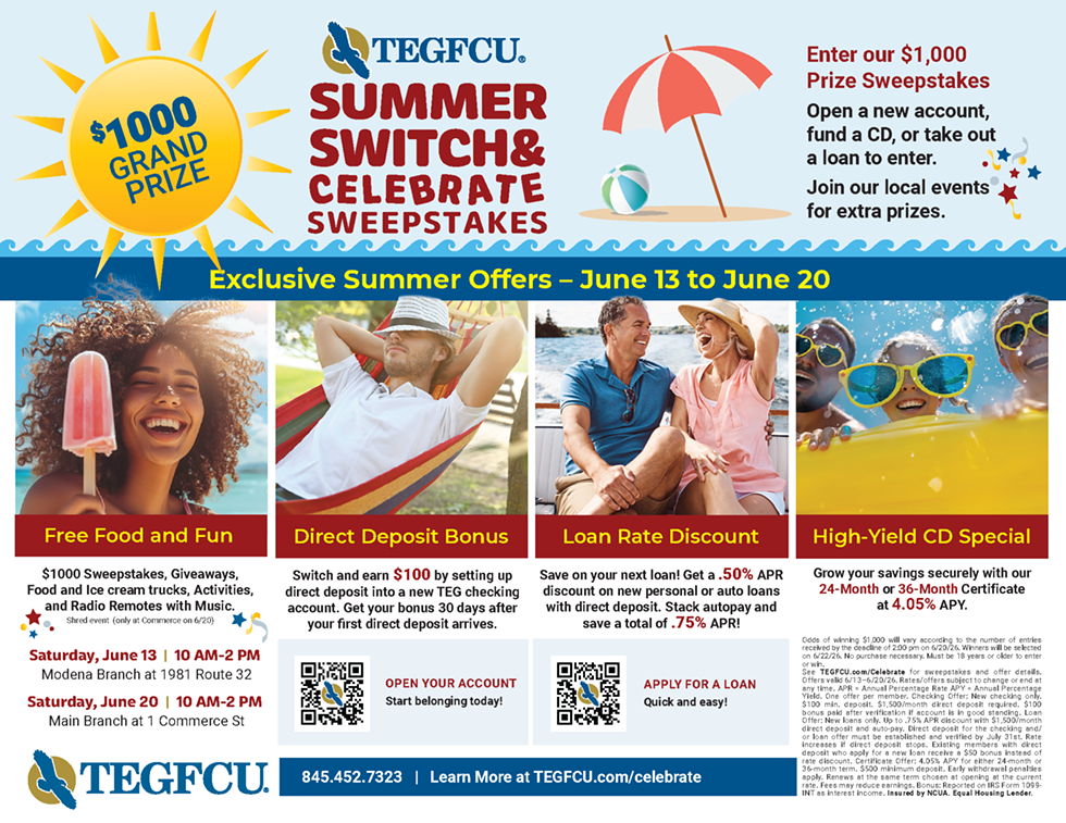 TEG Federal Credit Union's Summer Switch & Celebrate &ndash; Free community event June 13 at Modena Branch!