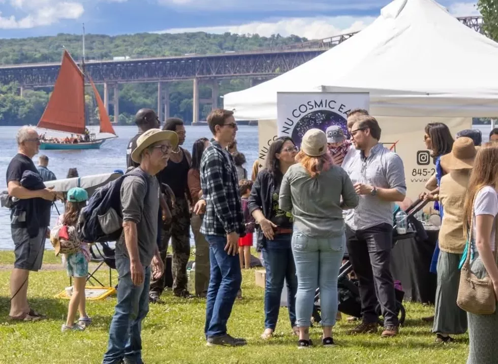 Folks enjoying the day at the Strawberry Festival