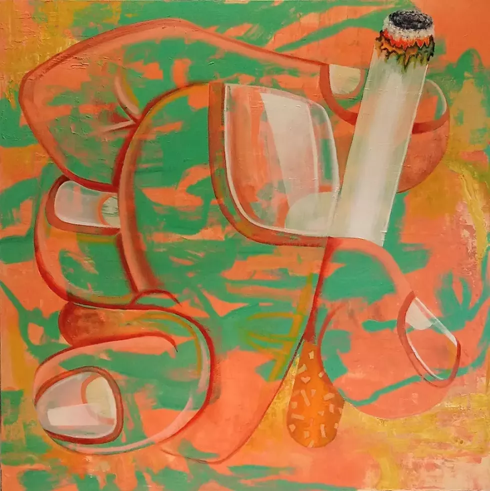 "A LOOSEY ON LEFFERTS AVE." Oil on canvas, 40" X 40"