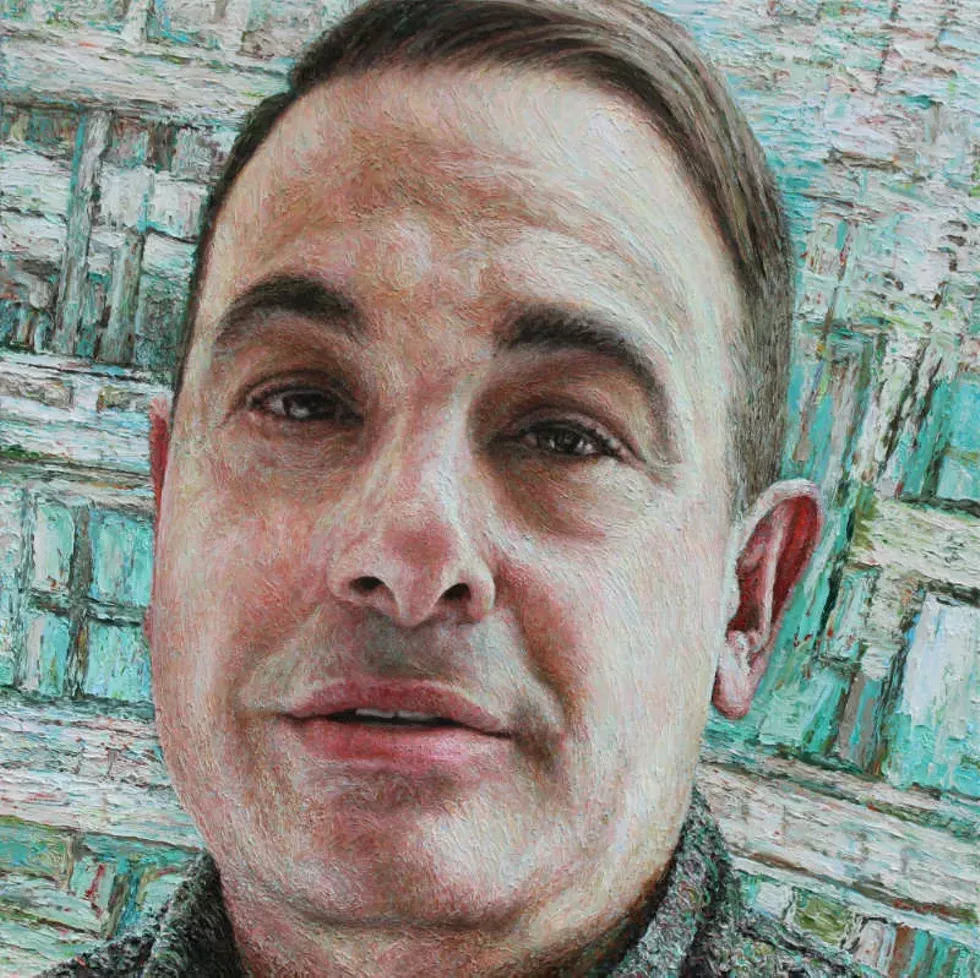 Joyce Polance, Gray, 2025, oil on canvas, finger painting, 36 x 36 in. Courtesy of the artist.
