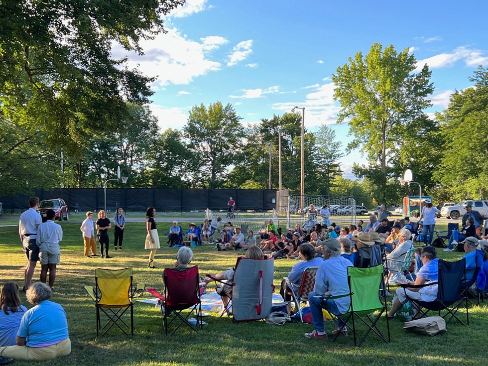 A 2022 Rooted Voyageurs performance of "Twelfth Night" in a Columbia County park.