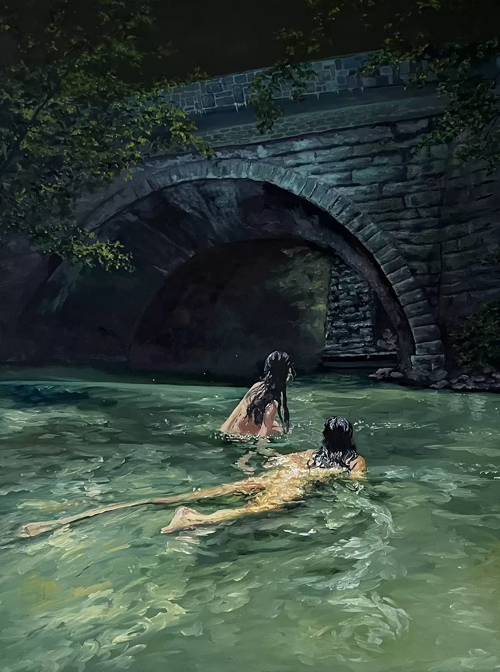 Annika Tucksmith, "The Bridge", 2022 oil on panel, 24 x 18 inches