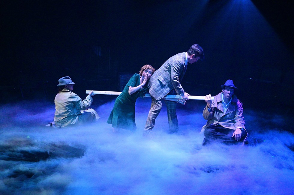 The cast of "The 39 Steps" at Shadowland Stages, from left: Jessica Lopez-Barkl, Laura Cable, Eric Bryant, and Andy McCain.