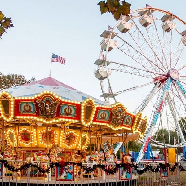 The carnival midway features rides for the whole family.