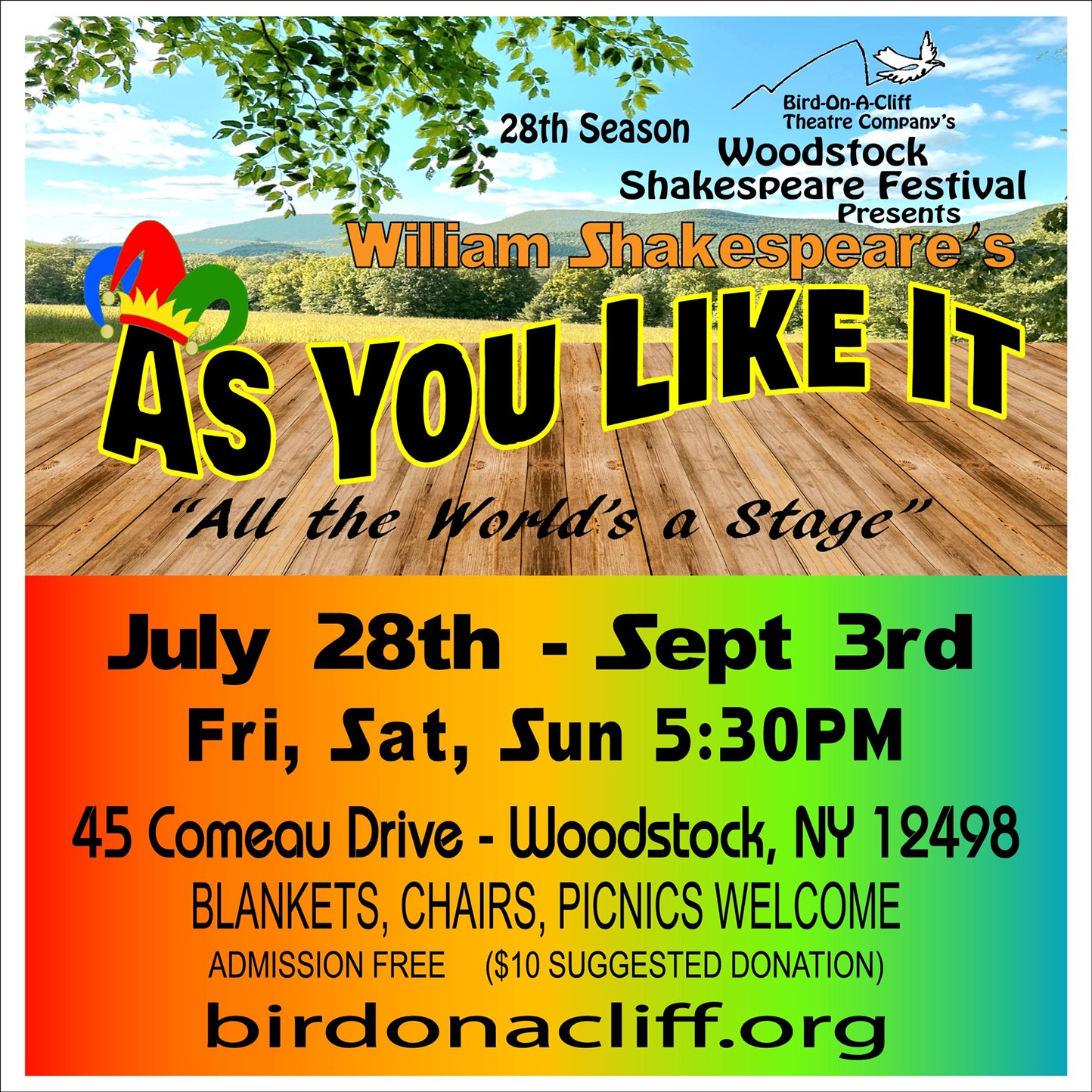 Shakespeare's As You Like It The Comeau Property Theater