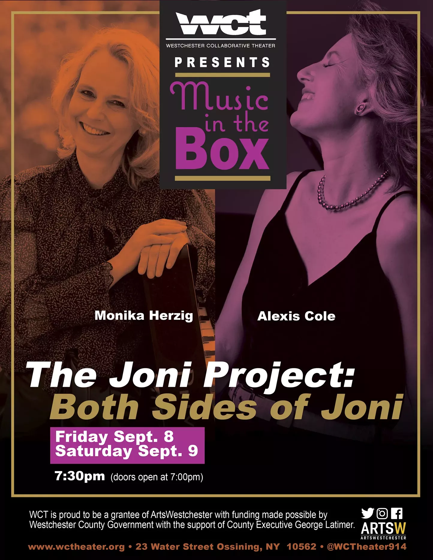 Westchester Collaborative Theater's Music in a Box Presents Both Sides of Joni with Vocalist Alexis Cole & Pianist Monika Herzig | WCT - Westchester Collaborative Theater | Music Shows - Vimarsana News